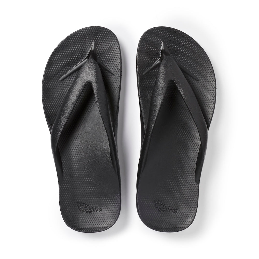 Arch Support Thongs - Thick - Black 
