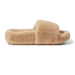 Arch Support Wool Slippers - Single Band Slide - Caramel