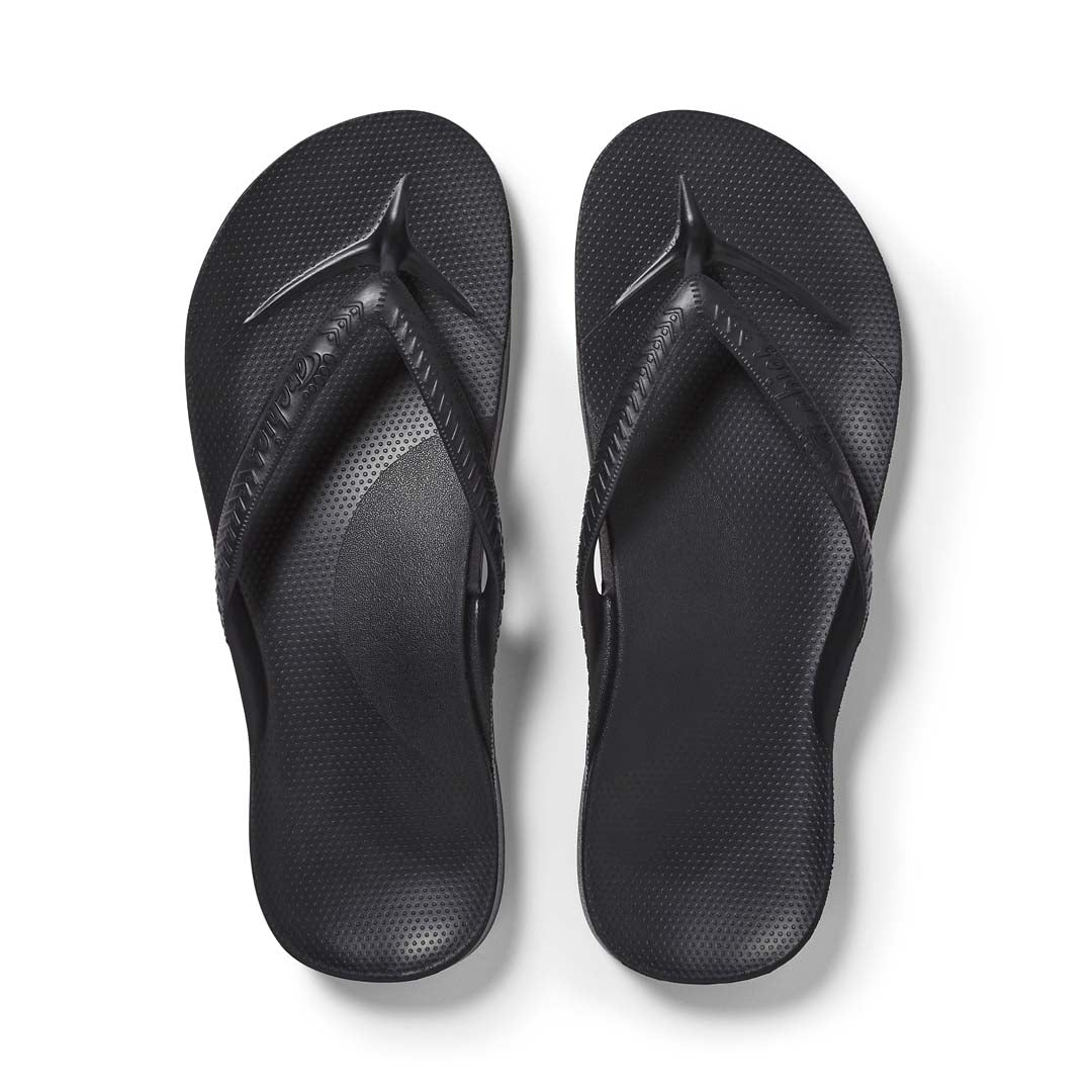Archies Footwear Arch Support Thong Black