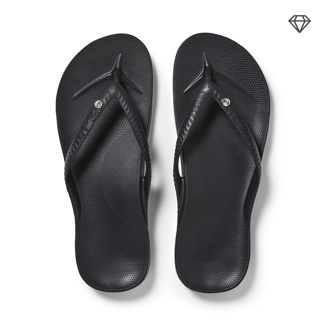 Arch Support Thongs - Classic - Crystal Black 