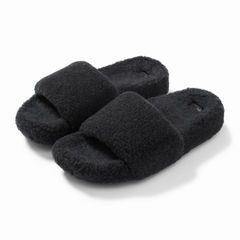 Arch Support Wool Slippers - Single Band Slide - Charcoal
