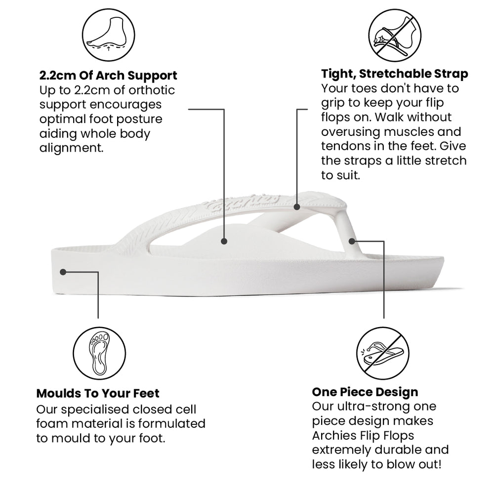  Arch Support Thongs - Classic - White 