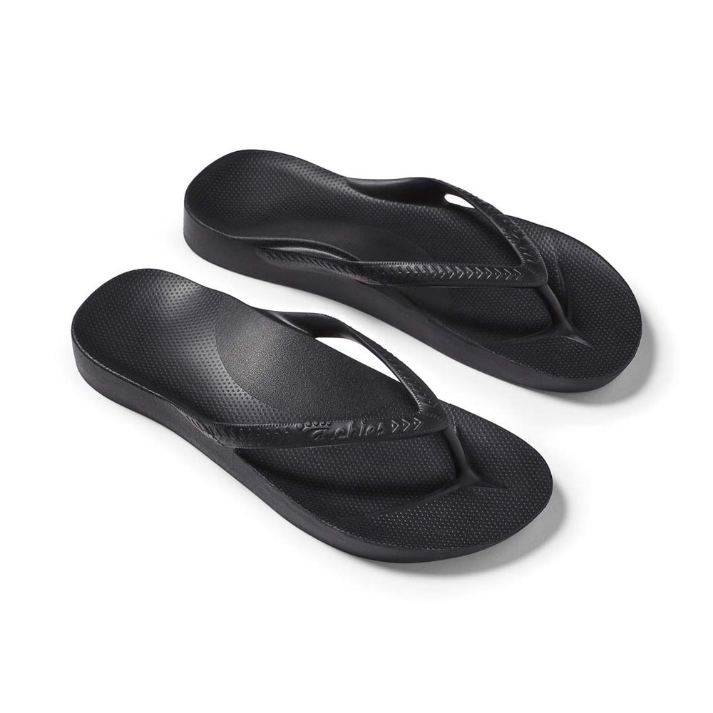 Black - Archies Arch Support Thongs – Archies Footwear | AU