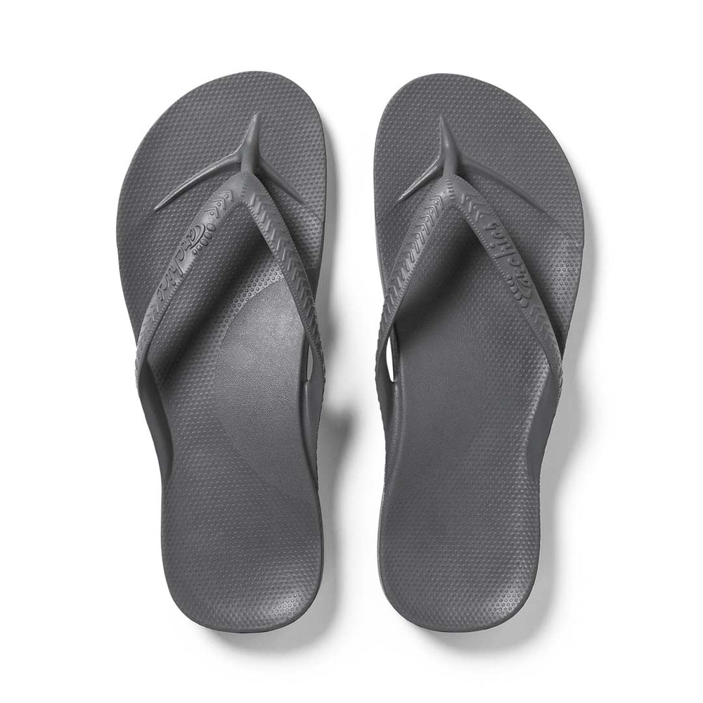 Arch Support Thongs - Classic - Charcoal – Archies Footwear