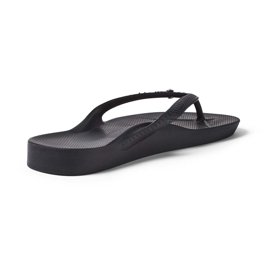 Arch Support Thongs - Crystal - Black – Archies Footwear