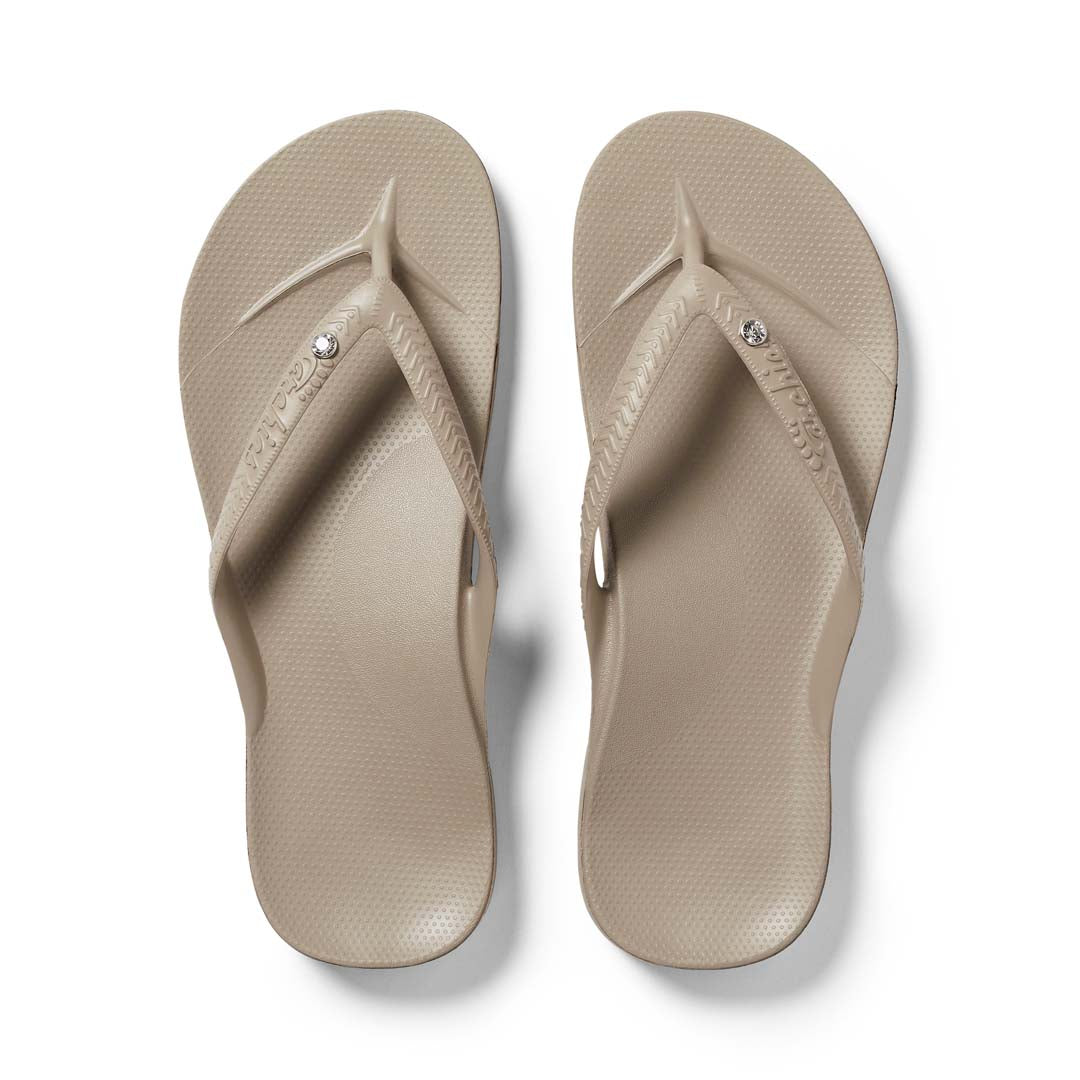 Arch Support Thongs - Crystal - Taupe – Archies Footwear | AU