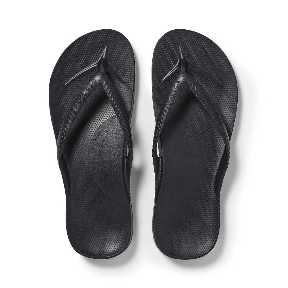 Black - Archies Arch Support Thongs – Archies Footwear